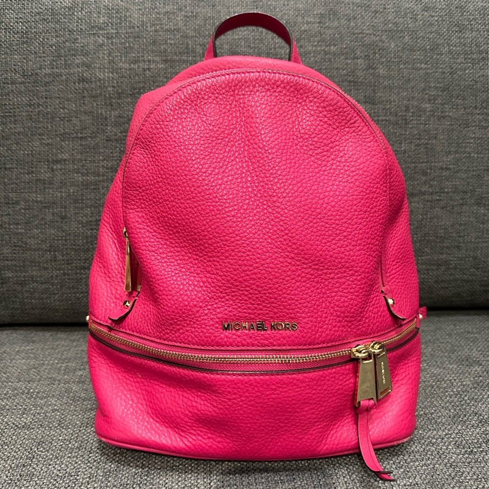 Michael Kors Leather Pink Backpack